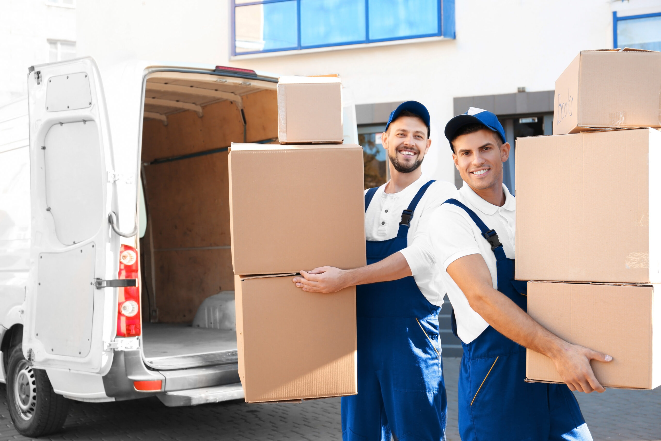 Delivery men with boxes