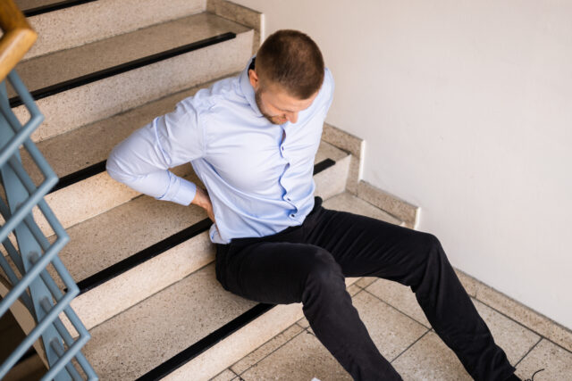 person fell down stairs injured