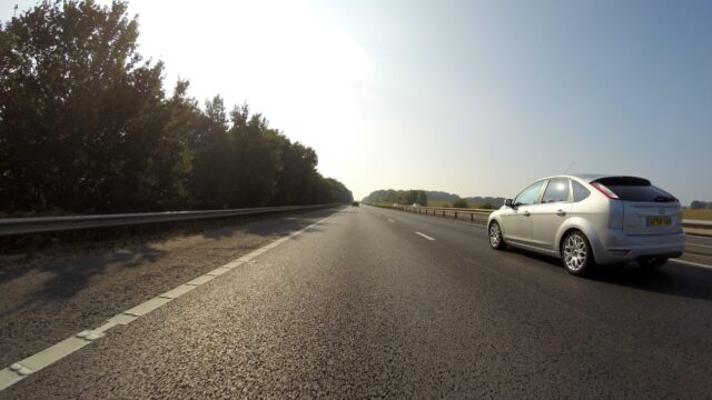 car driving on road