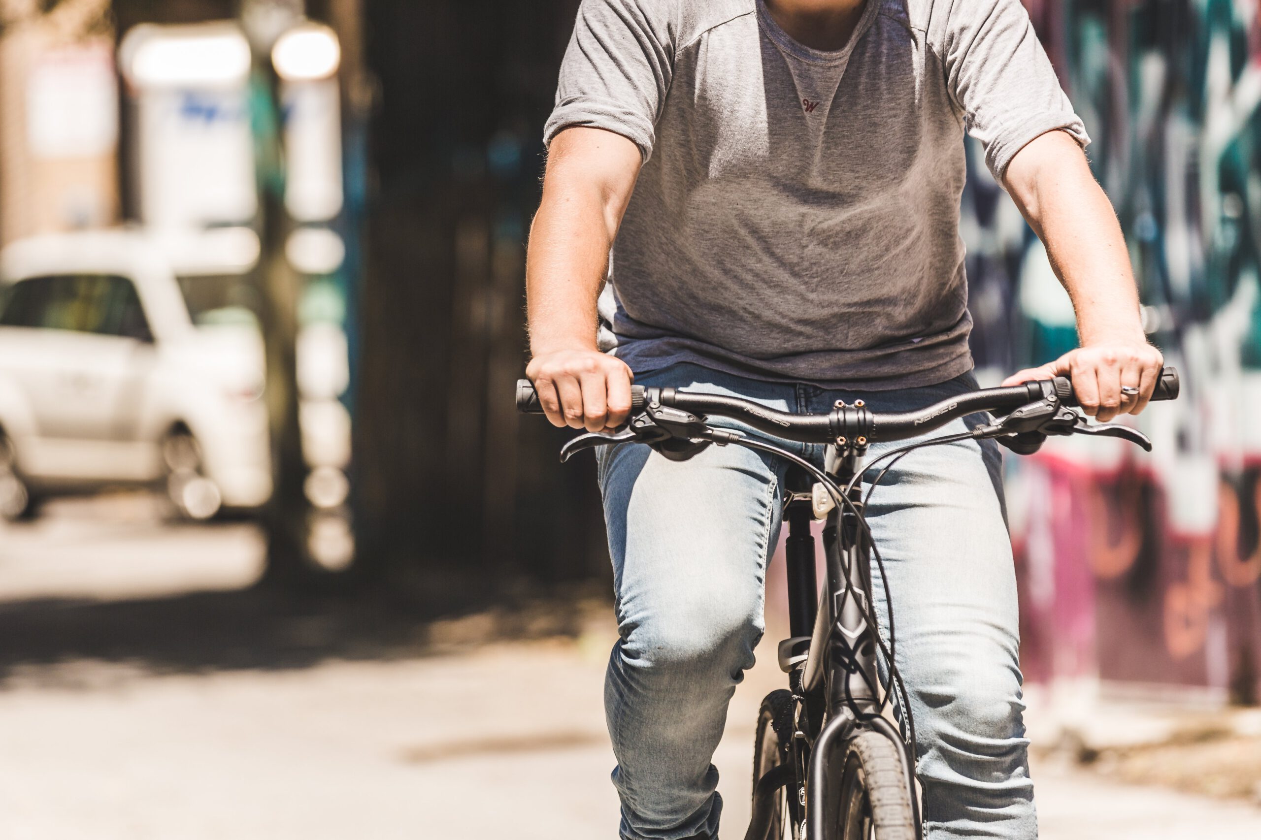 man riding a bicycle